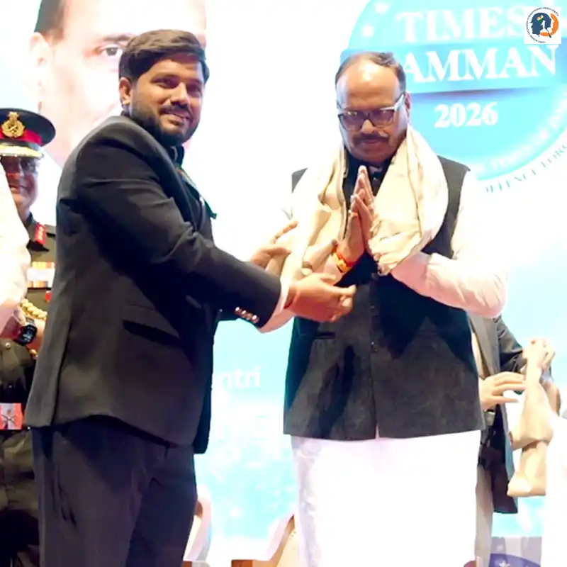 A moment of respect: Shishir Dixit Sir honoured UP Deputy CM Brajesh Pathak with a shawl at Times Samman 2026